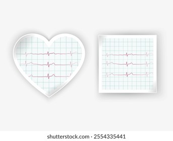 Heartbeat and Heart Rhythm Icon Set. ECG - EKG, Health Care Concept Vector Design vector format