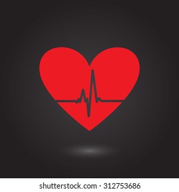 Heartbeat with a heart shape