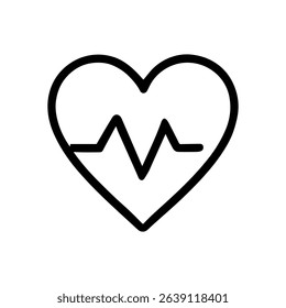 Heartbeat in the heart symbol. Icon symbol illustration