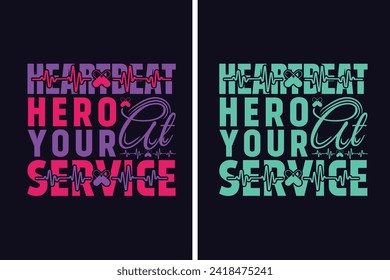 Heartbeat Hero At Your Service, Nurse Life, Saving One Patient At A Time, Nurse Life, Hospital nurse T-Shirt, Doctor student shirt model, Half Leopard Nurse, Unique Profession-Themed Design