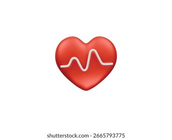  heartbeat icon 3d illustration render