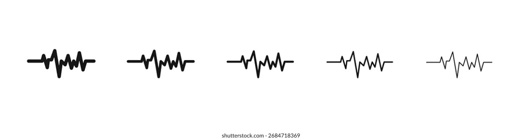 Heartbeat icon black and white vector sign