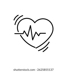 Heartbeat Icon – Cardiovascular Health Vector