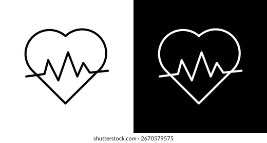 Heartbeat icon collection. Web design, apps.