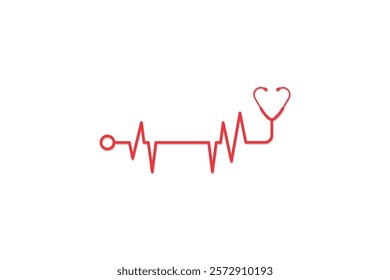 heartbeat icon combined with stethoscope