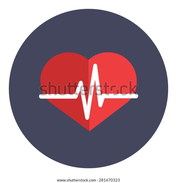 Heartbeat Icon Concept Form Heart Heartbeat Stock Vector Royalty