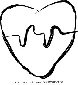 heartbeat icon in Doodle style 