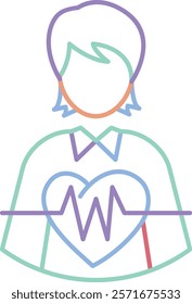 Heartbeat Icon - Dual Tone Style - Social Anxiety Theme