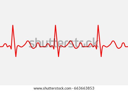 heartbeat icon. ECG Pathology Trace, Vector illustration