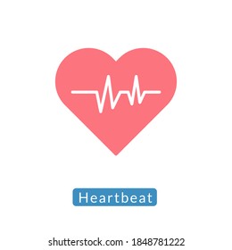 heartbeat icon flat design vector illustration. isolated on white background
