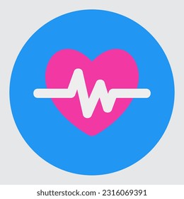 Heartbeat icon in flat style, use for website mobile app presentation