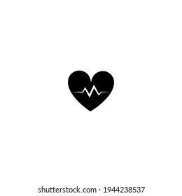 Heartbeat icon glyph style. vector illustration