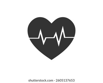 Heartbeat Icon – Heart Rate, Pulse, Cardiogram Symbol