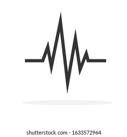 Heartbeat icon isolated. Black vector Pulse icon. Flat medical symbol.