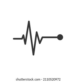 Heartbeat icon isolated. Black vector Pulse icon. Flat medical symbol.