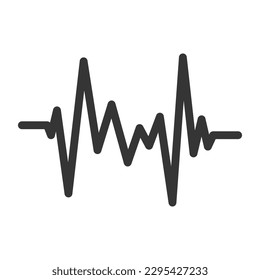 Heartbeat icon isolated. Black vector Pulse icon. Flat medical symbol.