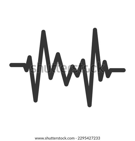 Heartbeat icon isolated. Black vector Pulse icon. Flat medical symbol.