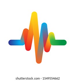 Heartbeat icon isolated. Colored Pulse icon - vector. Abstract medical symbol. Colorful Pulse Logo.