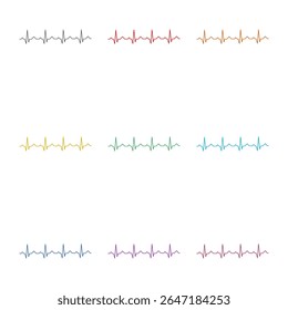 Heartbeat icon isolated on white background. Set icons colorful