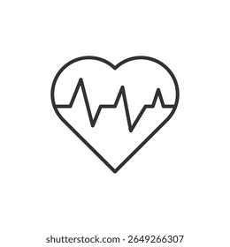 Ícone de pulsação isolado no plano de fundo branco. Símbolo de cardio moderno, simples, vetor, ícone para design de site, aplicativo móvel, ui. Ilustração de vetor