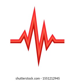 Heartbeat icon isolated. Red vector Pulse icon. Abstract medical symbol.
