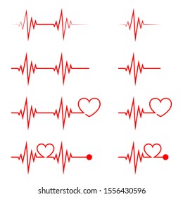 Vector Illustration Heart Ecg Ekg Signal Stock Vector (Royalty Free ...