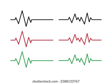 Heartbeat icon. Heartbeat Line on white background. Pulse Rate. Vector illustration. Seamless heartbeat or ECG heart rate line graph vector. heart beat icons set. . Medical heart signs.