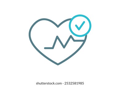 Heartbeat icon. line icon style. icon related to medical. health elements vector illustration