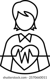 Heartbeat Icon - Line Style - Social Anxiety Theme