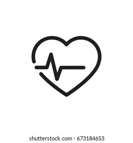 Heartbeat icon logo isolated on white background template vector