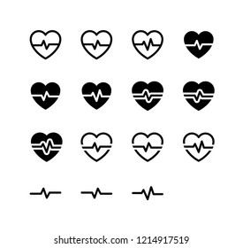 Heartbeat Icon Logo Vector Symbol. Pulse Icon