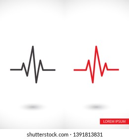 Heartbeat  icon , lorem ipsum Flat design