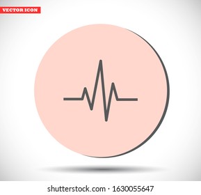 Heartbeat icon , lorem ipsum Flat design