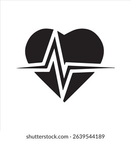 Heartbeat icon - Love and life illustration isolated on white background	