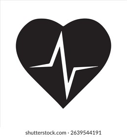 Heartbeat icon - Love and life illustration isolated on white background	