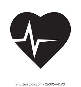 Heartbeat icon - Love and life illustration isolated on white background	