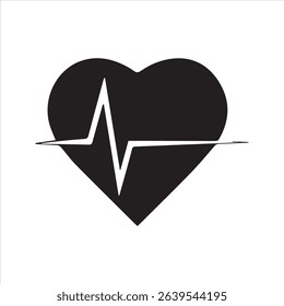 Heartbeat icon - Love and life illustration isolated on white background	