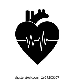 Heartbeat icon medical health cardiology symbol.