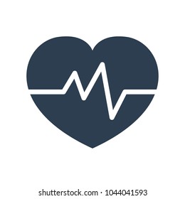 Heartbeat icon on white background. Vector Illustration