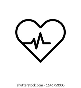 Heartbeat icon on the white background.