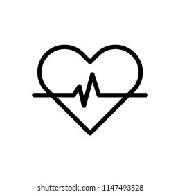 Heartbeat icon on the white background.