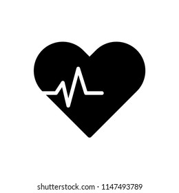 Heartbeat icon on the white background.