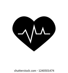 heartbeat icon on the white background