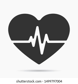 Heartbeat icon on the white background