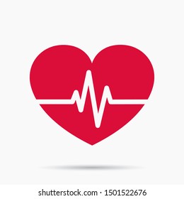 Heartbeat icon on the white background