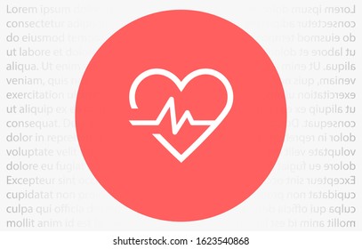 heartbeat icon on the white background Heartbeat /heartbeat icon beat pulse flat vector  for medical apps and websites heartbeat icon monitor pulse line art vector  for medical