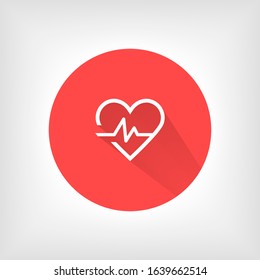 heartbeat icon on the white background Heartbeat /heartbeat icon beat pulse flat vector for medical apps and websites heartbeat icon monitor pulse line art vector for medical