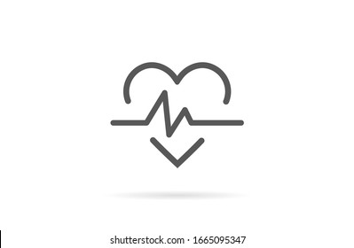 heartbeat icon on the white background Heartbeat /heartbeat icon beat pulse flat vector icon for medical apps and websites heartbeat icon monitor pulse line art vector for medical