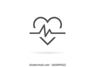 icono de latido en el fondo blanco Heartbeat / latido icono de latido pulso vector plano para aplicaciones médicas y sitios web de latido de corazón icono monitor de línea de pulso vector para medicina