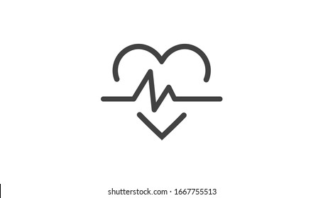 heartbeat icon on the white background 